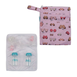 Wet or Dry Bag with Staging Mat for Breast Pump Breastfeeding Parts